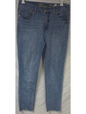 Seven 7 Womens Size 10 Weekend Slim Fit Raw Hem Mid Rise Light Wash Jeans 30x29